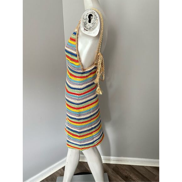 NWT My Beachy Side V-neck Ali Strappy Crocheted Mini Dress Multicolor Small - Picture 8 of 11
